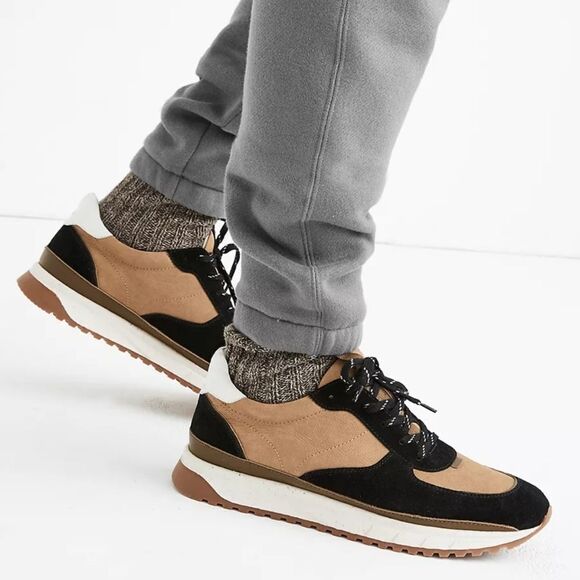 MADEWELL Retro Leather Suede Neutral Kickoff Trainer Sneakers - Picture 1 of 11